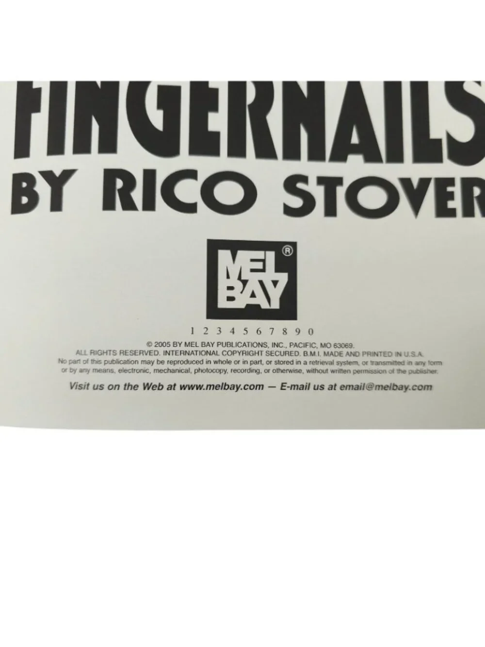 Mel Bay The Guitarist's Guide To Fingernails Rico Stover Technique Music Book